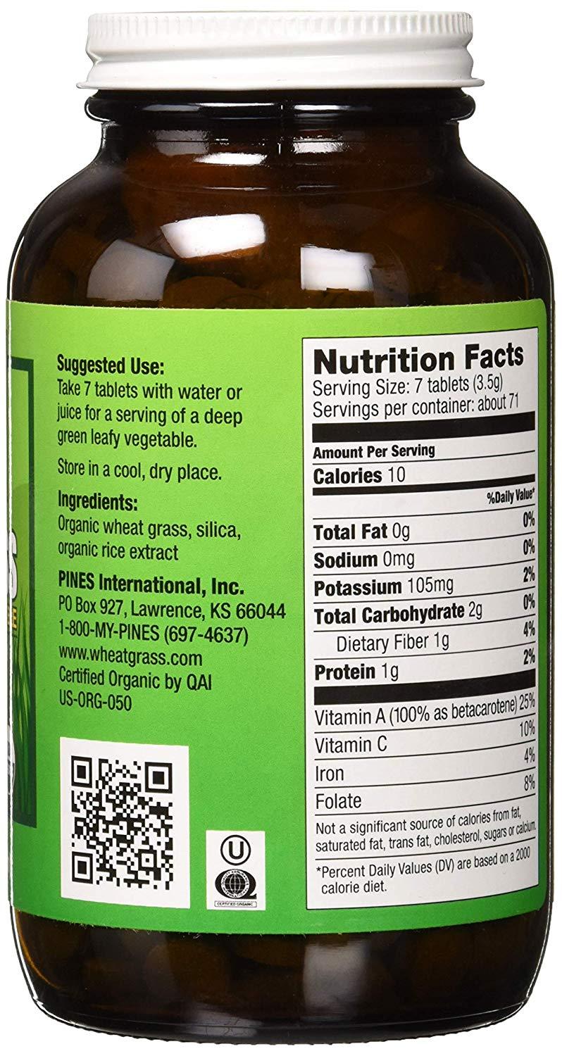 Pines Organic Wheatgrass Pills 500V