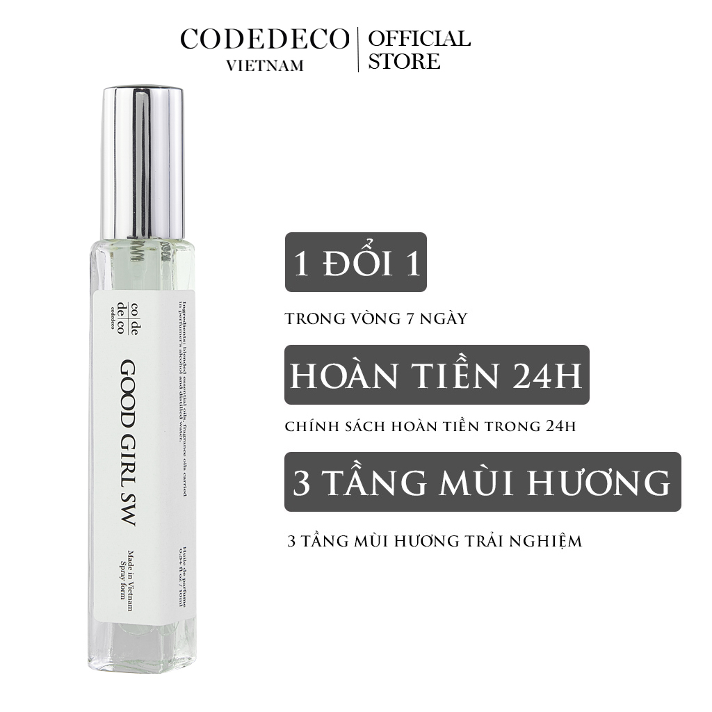 Tinh dầu nước hoa CODEDECO Good Girl 10ml dạng chai xịt