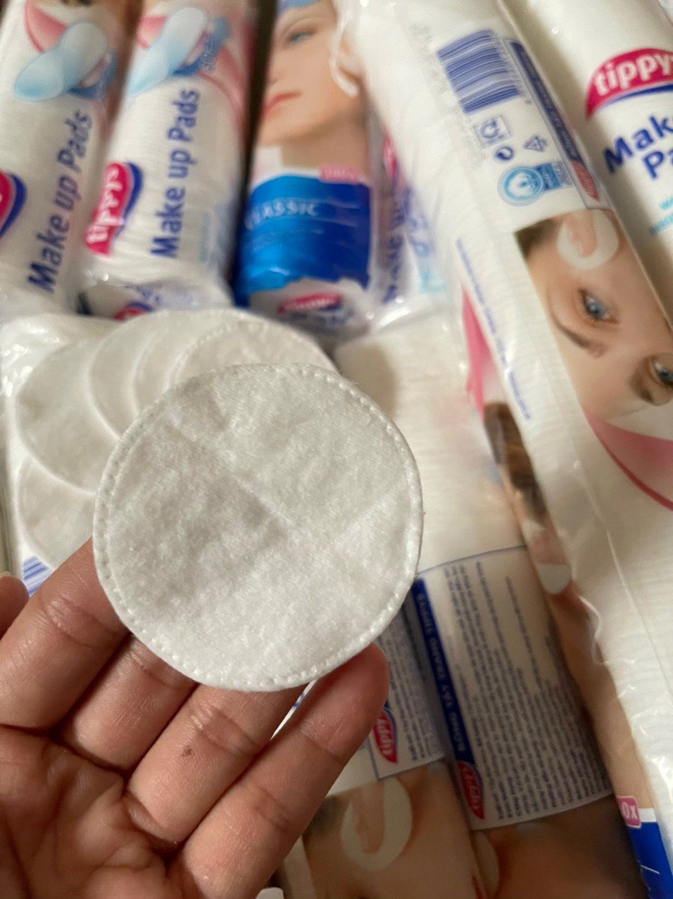 Bông tẩy trang tippy cây 140 miếng - combo 3 cây