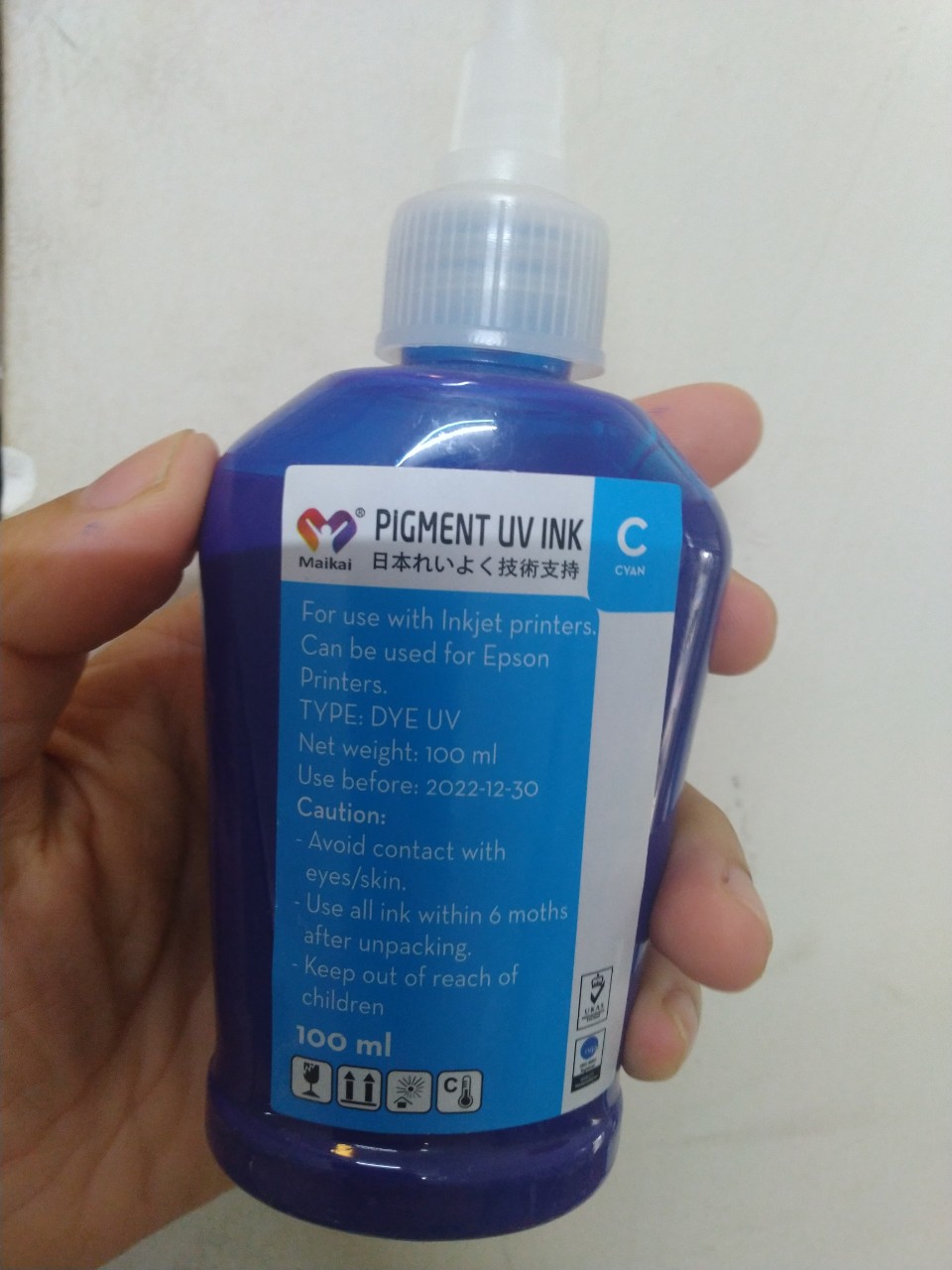 Mực Dầu (Pigment UV) chai màu xanh loại 100ml- C