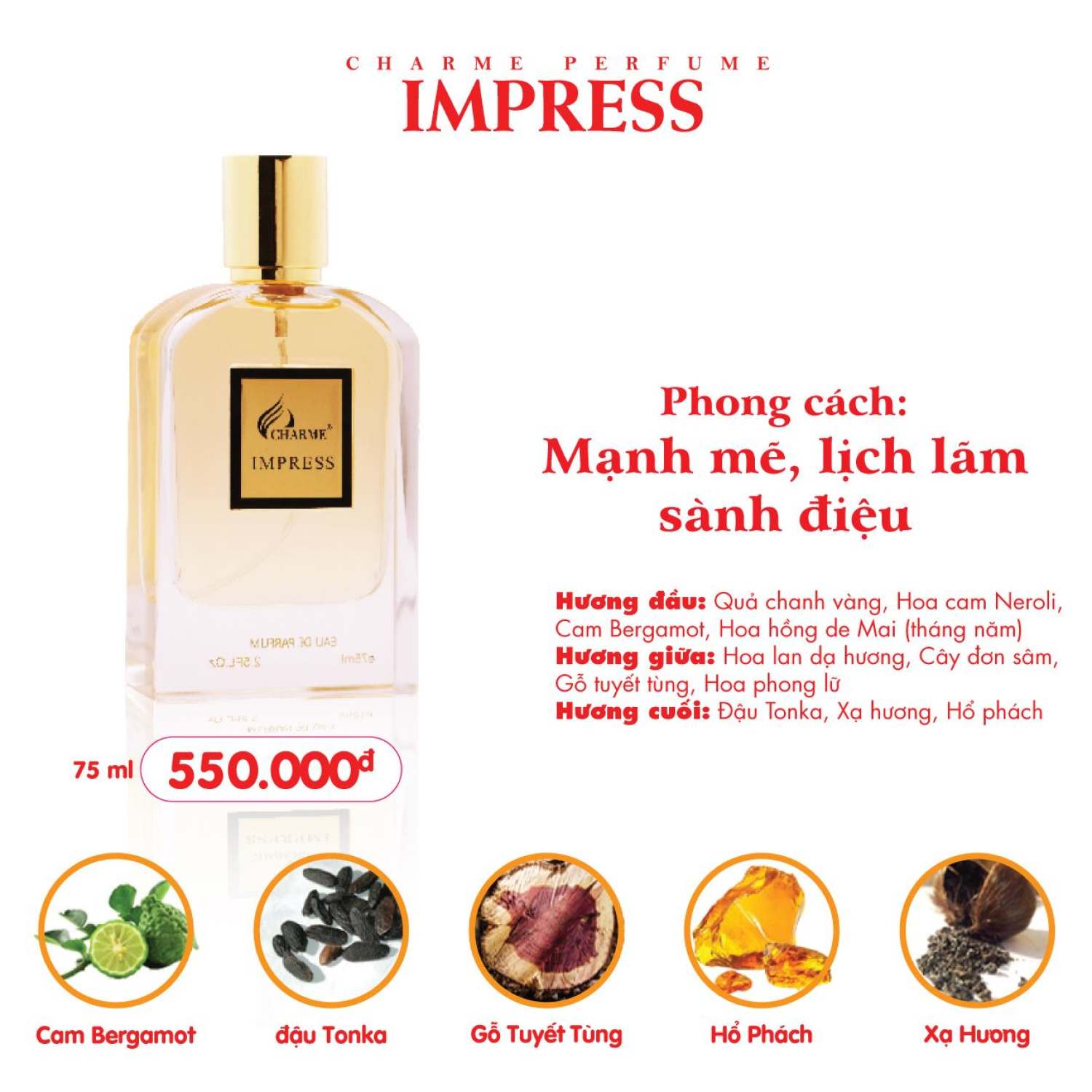 [ Chính hãng ]Nước hoa CharmeIMPRESS 75ml