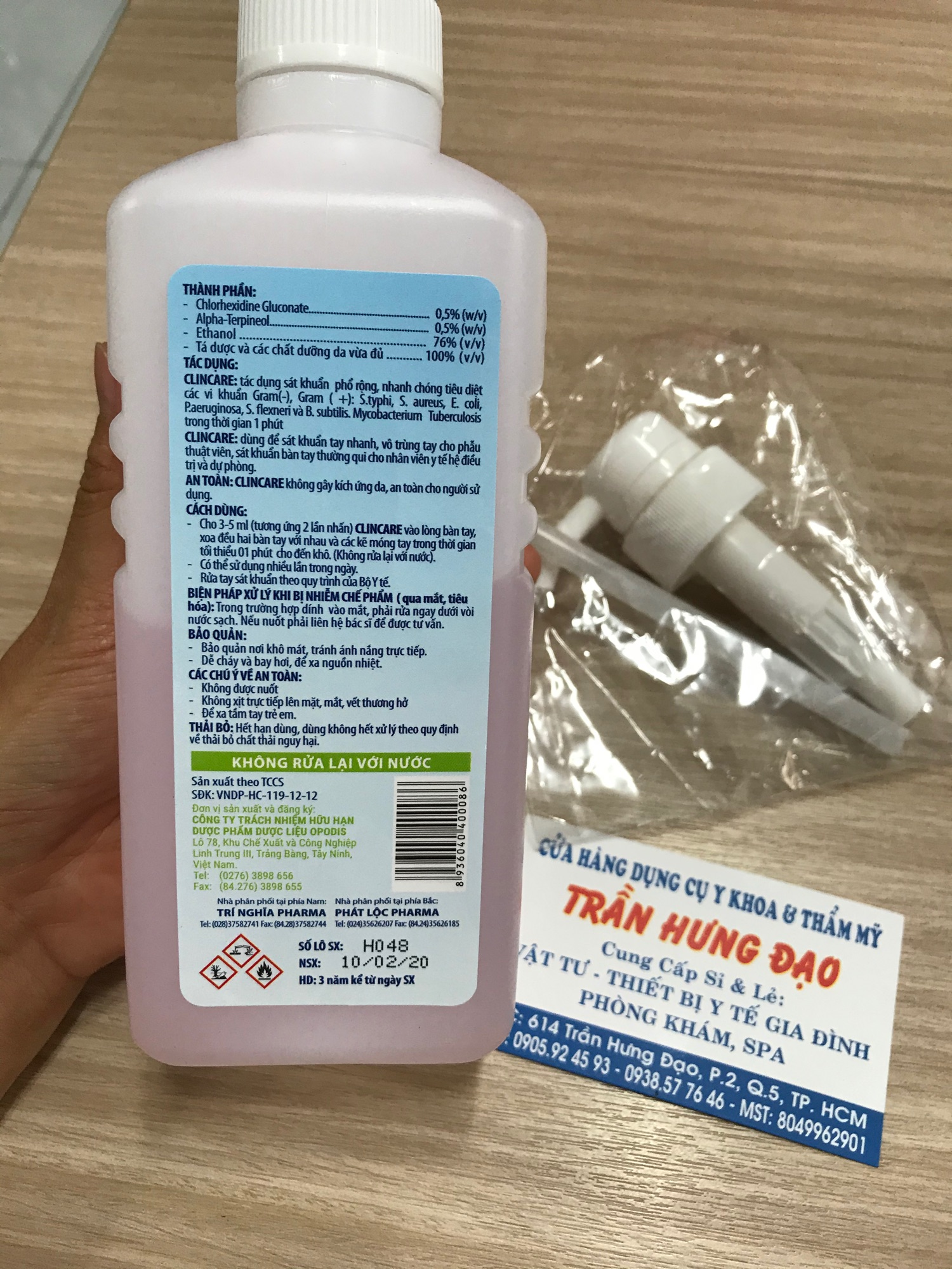 [HCM]Clincare 500 ml (kèm 01 vòi xịt): dung dịch sát khuẩn tay nhanh