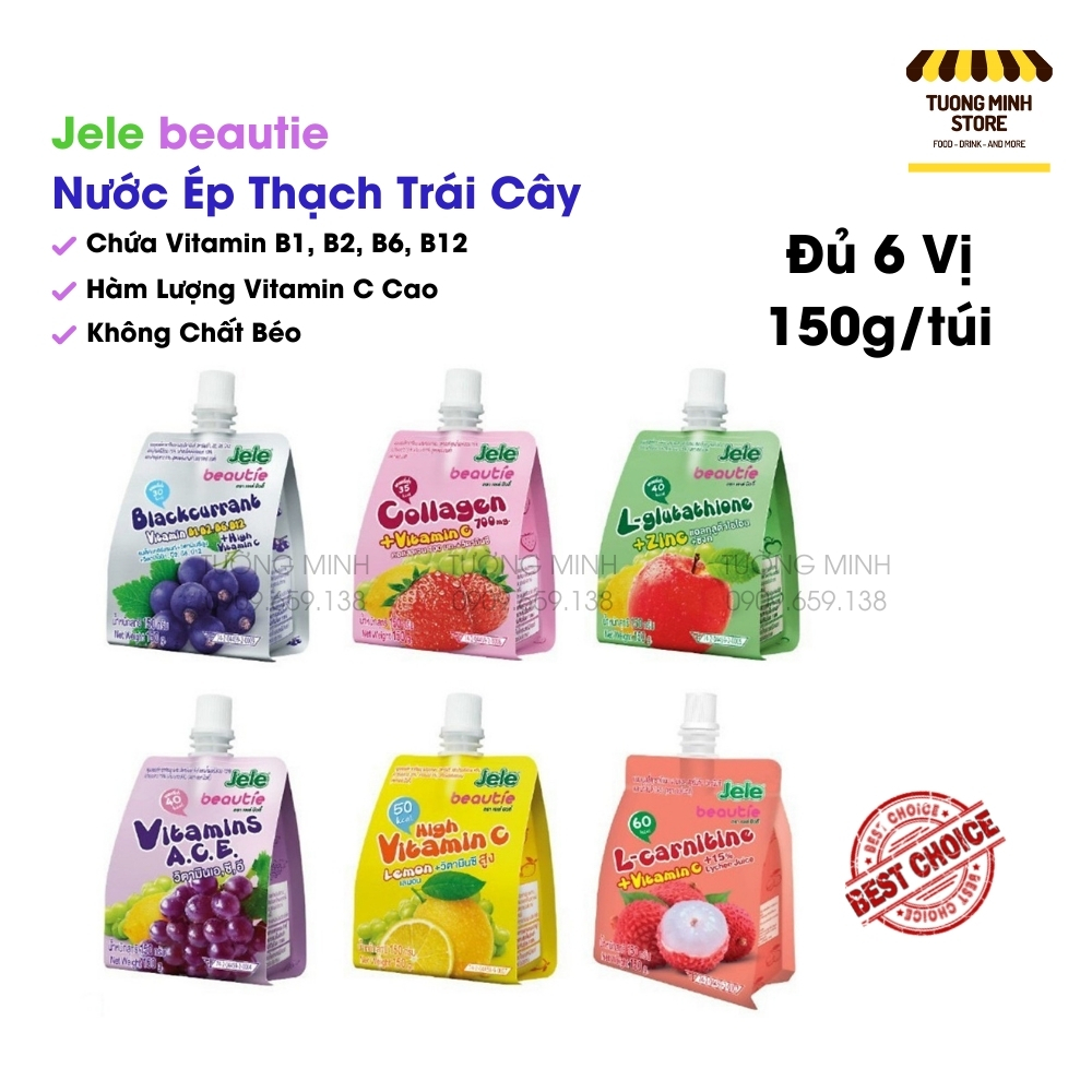 BÁO GIÁ NƯỚC ÉP TRÁI CÂY THẠCH L-GLUTATHIONE 150G | Shopee Lazada Sendo Tiki mới nhất 14 Nước Ép Trái Cây Thạch Jele Beautie 150g Nhập Khẩu Thái Lan Tốt Cho Làn Da, Cân Bằng Vóc Dáng Và Vòng Eo Thon Gọn Mỗi Ngày, Jele Beautie delicious and Vitamins, Jele Beautie อร่อยดี มีวิตามิน กินได้ทุกวันนะครับ