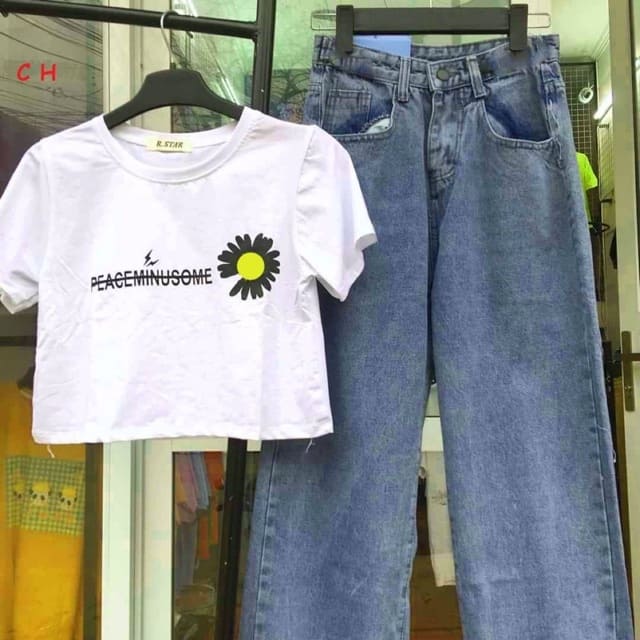 sét áo crt hoa cúc + quần cò