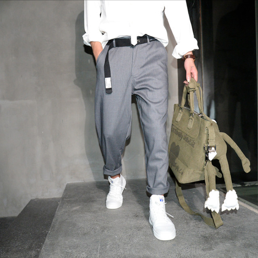 Quần Tây Âu Baggy Nam Chinos Xắn Gấu Ống Suông Basic Lưng Cài Kiểu Dáng Thanh Lịch Kèm Dây Lưng Vải Kiểu Dáng Hàn Quốc Thời Trang FORYOU JOGGER NAM 9000066C3