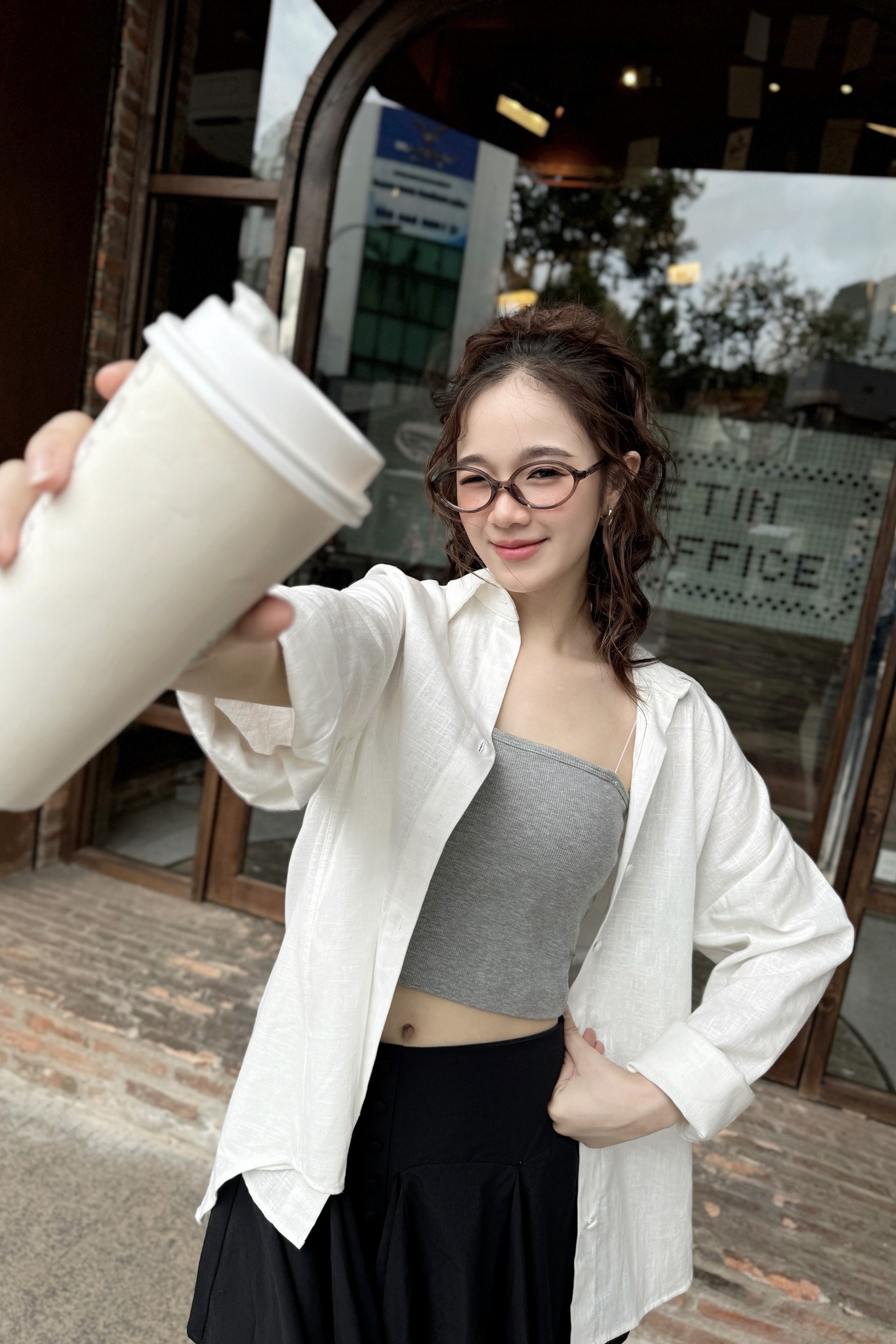 Voucher siêu sale 15% OLV - Áo 2 dây Basic Cami Top 2 màu