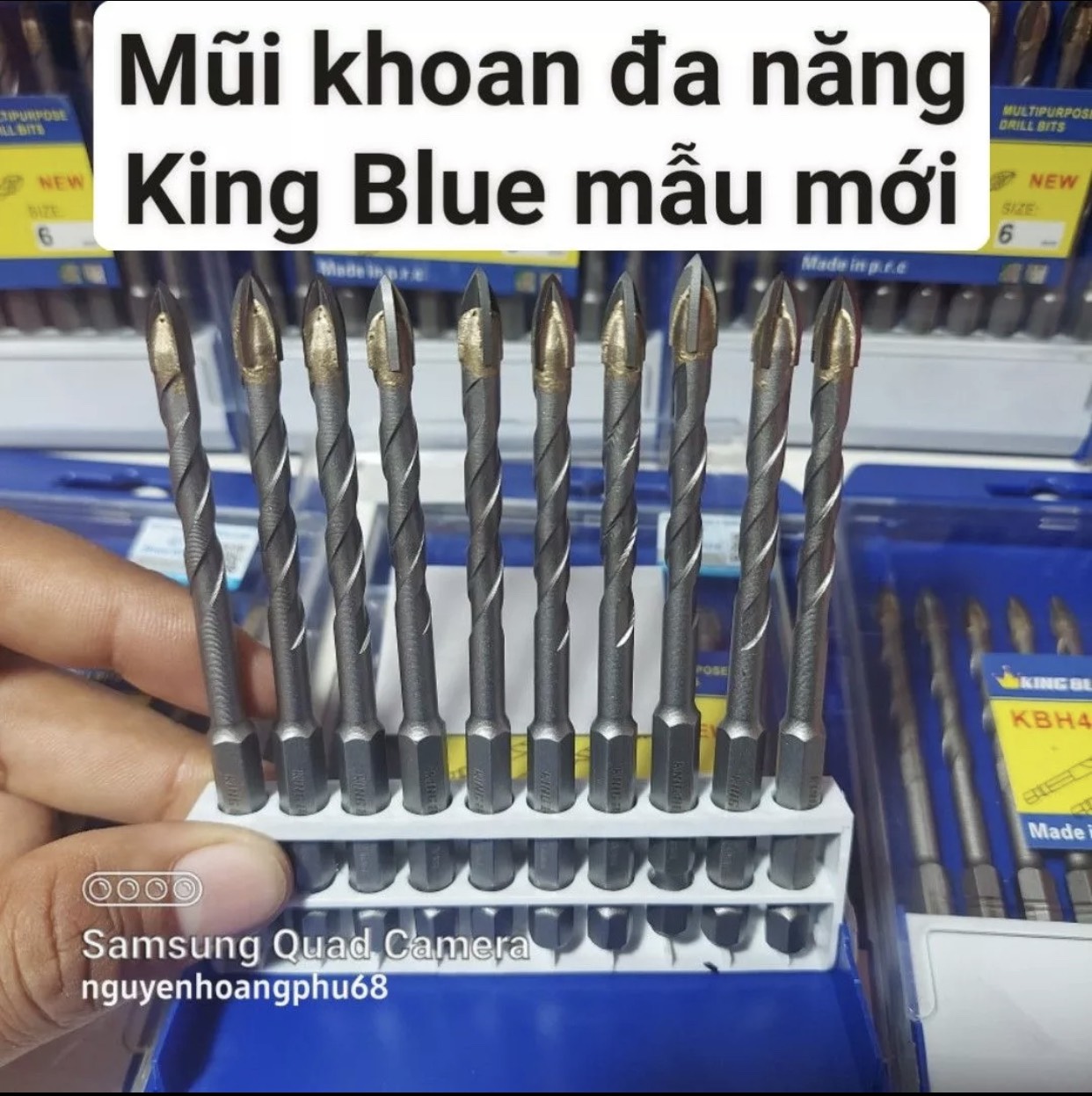 [HCM]Mũi khoan hỏa tiễn đa năng 4 cạnh KingBlue đủ size