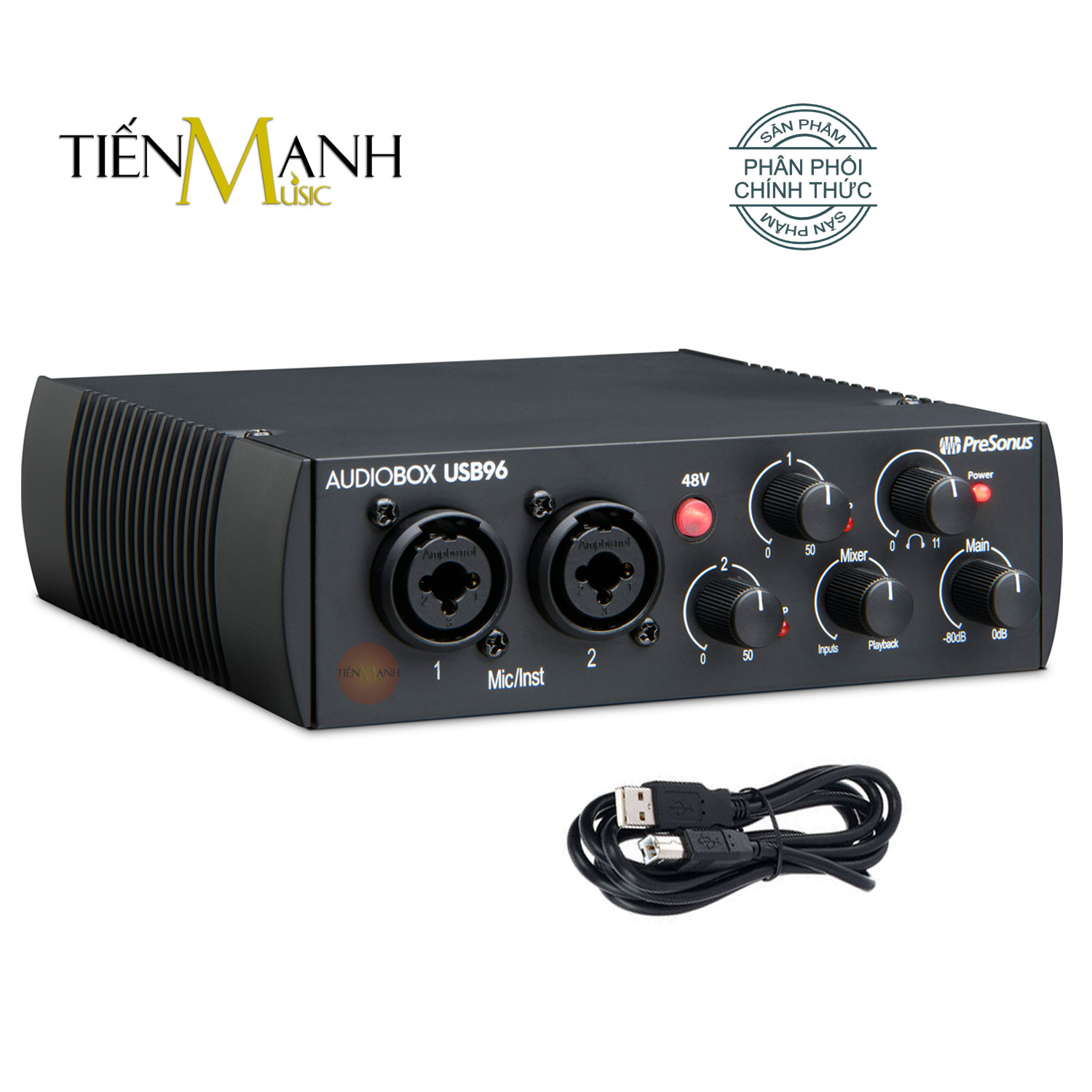 Soundcard PreSonus AudioBox USB 96 set audio receiver and livestream audio interface sound card audio box USB96