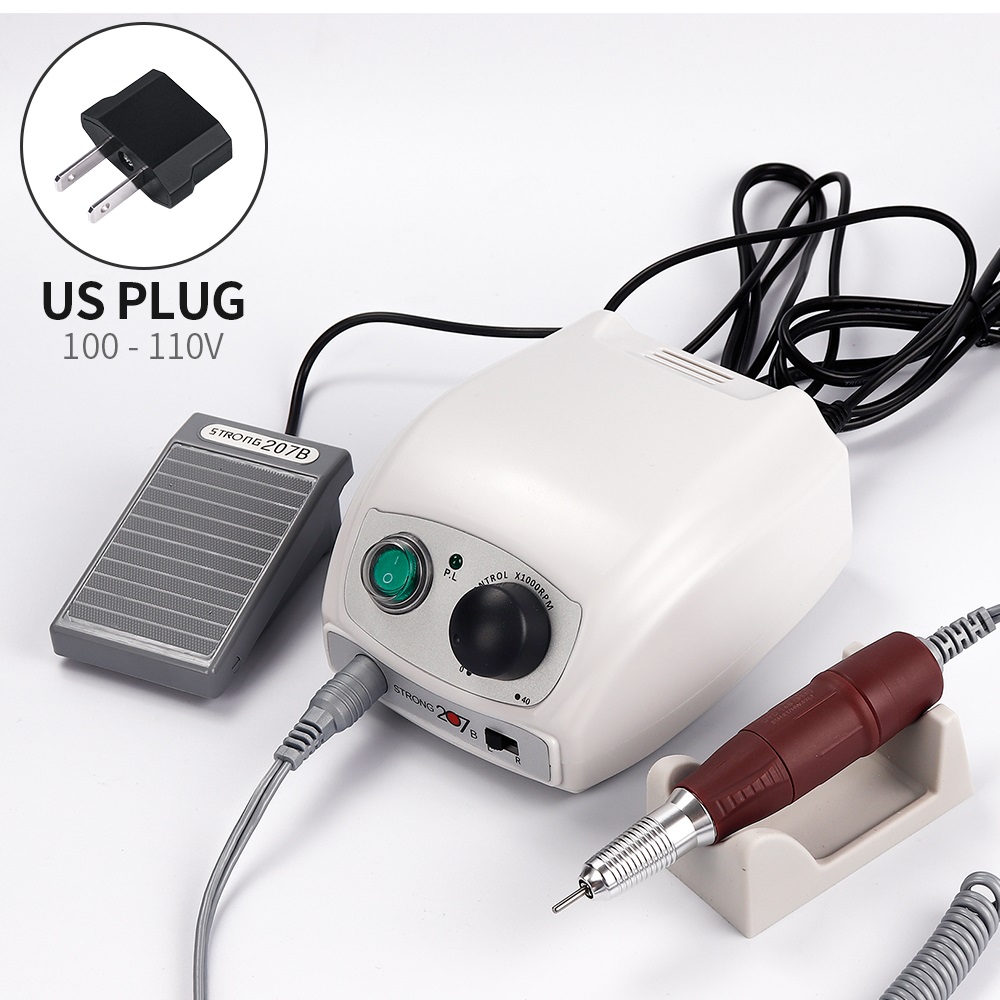 [Ready stock] Strong 210 207B  Control Box 40000RPM Micro Motor Electric Manicure Drill Set for Nail Drill Machine Polishing Manicure Tools without handpiece（no drill head)）