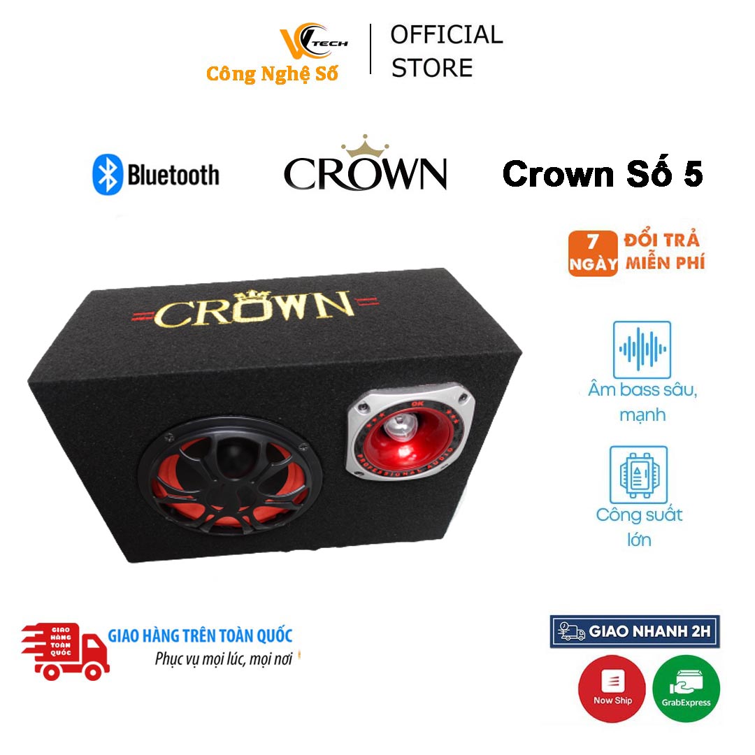Loa kết nối bluetooth crown số 5 ⚜️ loa bluetooth crown 5 vuông thiết kế độc đáo, lạ mắt ⚜️ hỗ trợ kết nối usb, thẻ nhớ