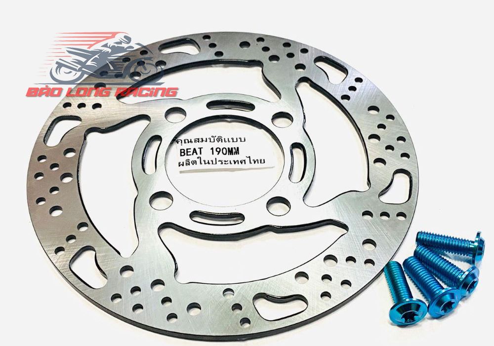 Đĩa phay thái cnc bước chân 190mm tặng kèm 4 ốc đĩa gr5 titan xanh lục bảo gắn vario,vision
