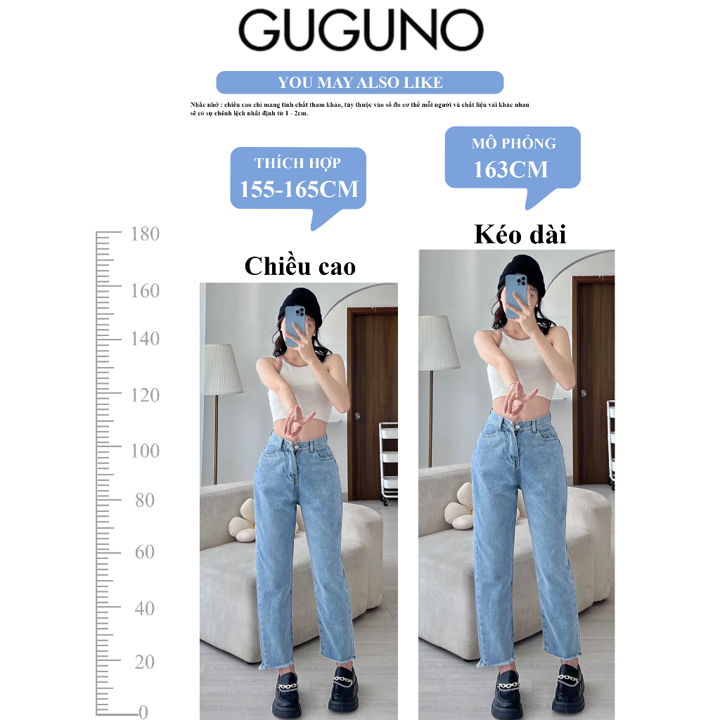 Quần jeans nữ baggy Guguno (Mẫu Thật)