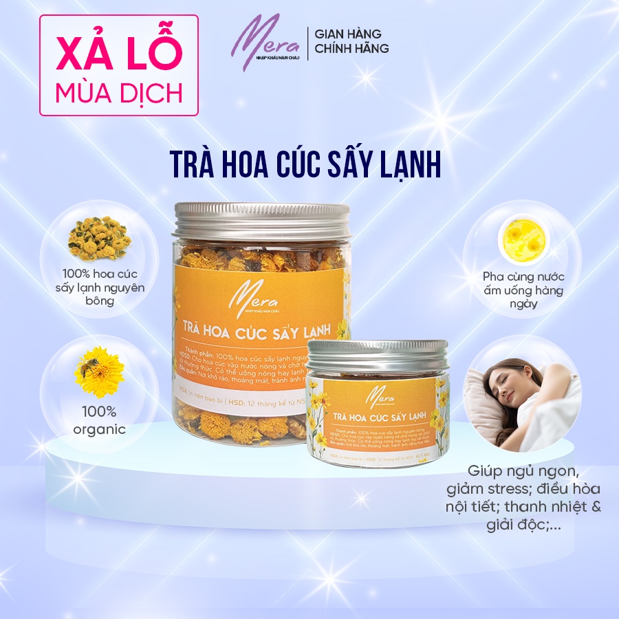 Trà hoa cúc sấy lạnh nguyên bông tuyển chọn loại đặc biệt