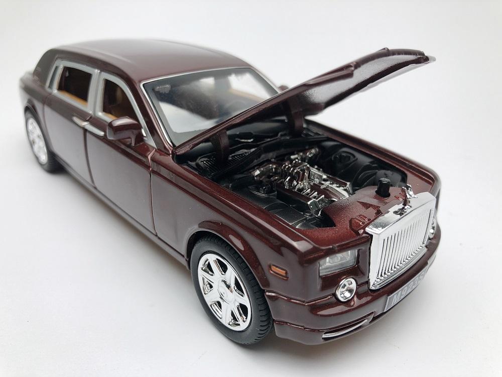 Xe mô hình tĩnh Rolls Royce Phantom tỉ lệ 1:24 XLG, khung kim loại màu Đen/Đỏ