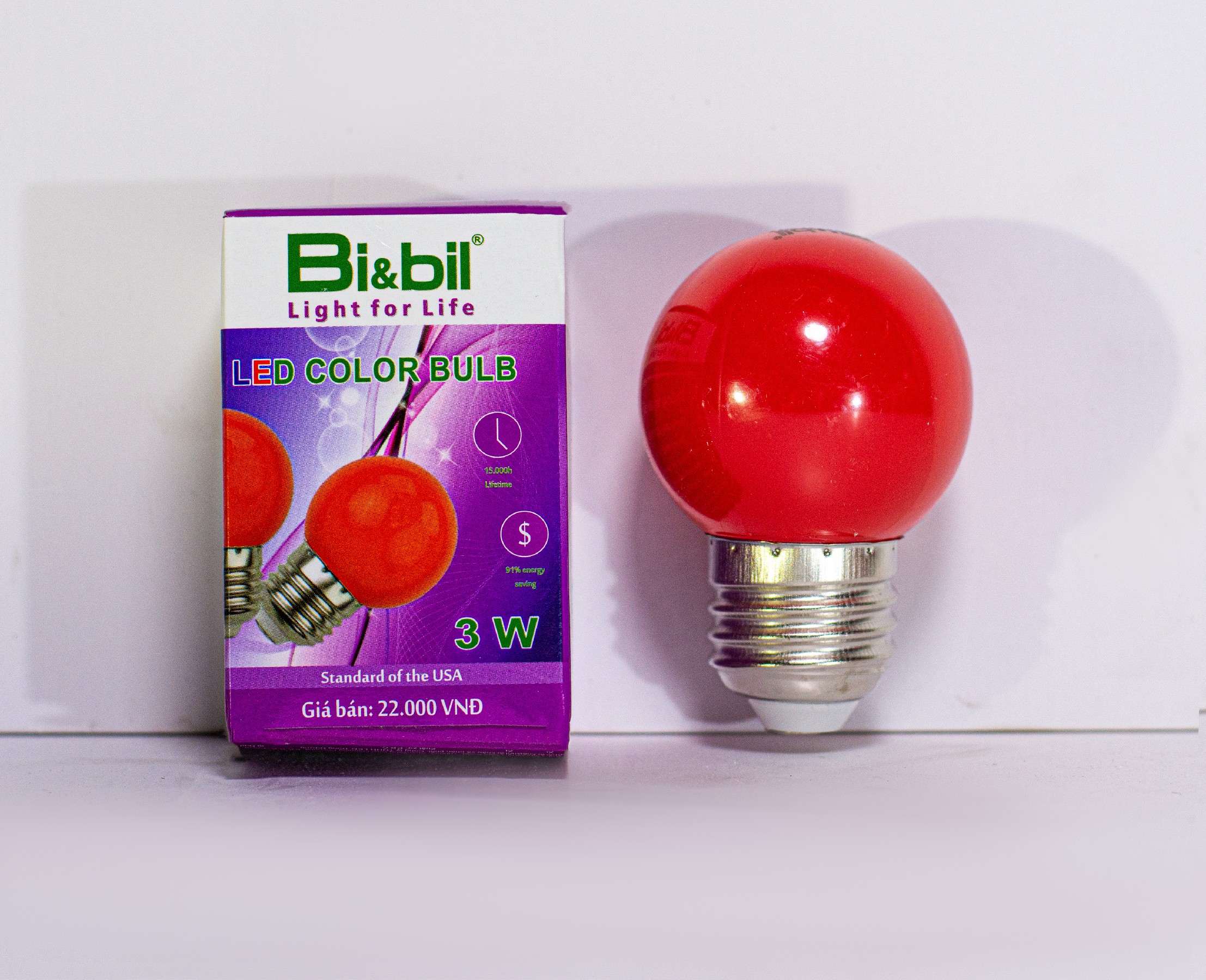 Bóng đèn led trái chanh 3W Bi&bil nhiều màu
