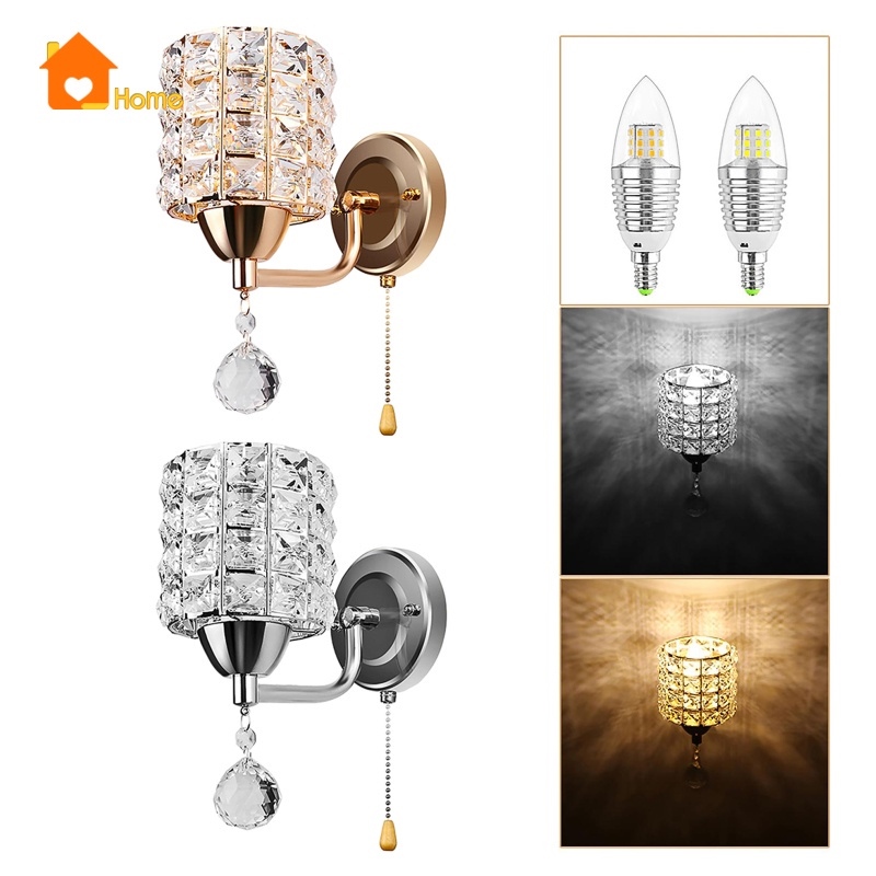 №卍✑  Đèn Led Pha Lê Gắn Tường Trang Trí Nội Thất E26 / E27