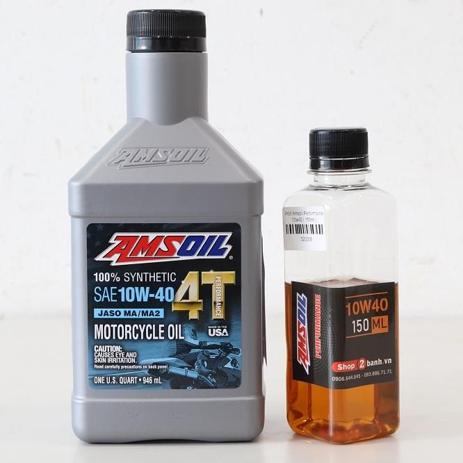 Combo nhớt Amsoil 10W40 Performance 1 chai và chiết lẻ 150ml