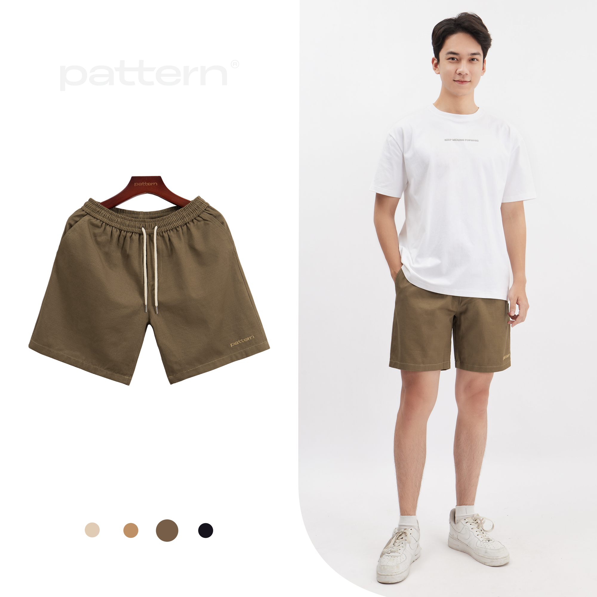 Quần đùi nam PATTERN THE 1992 Short kaki cạp chun