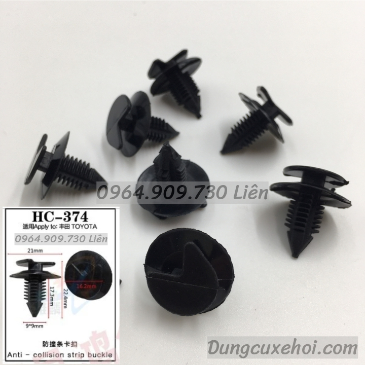 Bộ 20 đinh tán, chốt vít nở vit Nhựa Loại 1 cho xe hơi ôtô toyota Nhựa Nylon Polyme AHC374