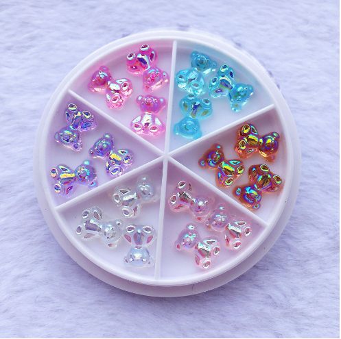 Khay phụ kiện charm tròn trang trí móng làm nail shop hnnail