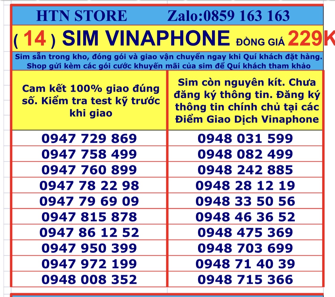 Sim vinaphone số đẹp giá rẻ đồng giá 229k - sim trả trước (14)