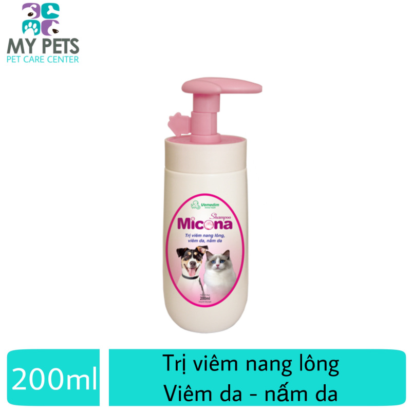 Sữa tắm chuyên ngừa viêm da, nấm da, dưỡng lông siêu mượt cho chó mèo (VMD) - shampoo Micona 200ml