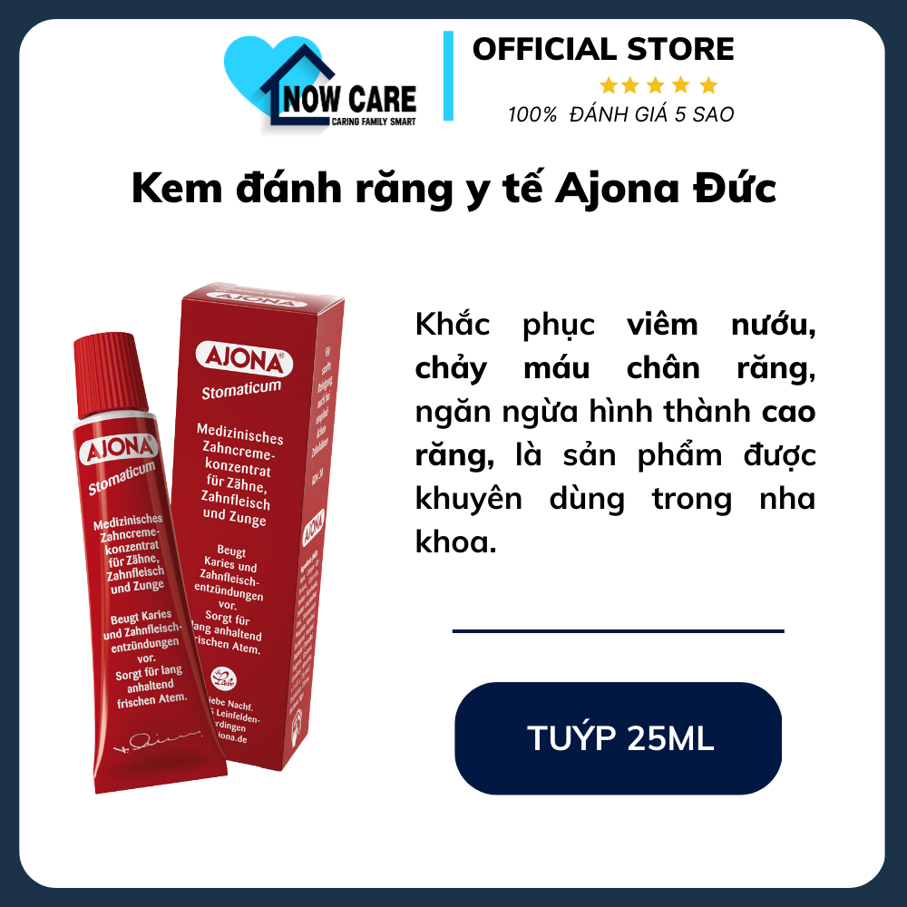 Kem đánh răng y tế Ajona Đức tuýp 25ml