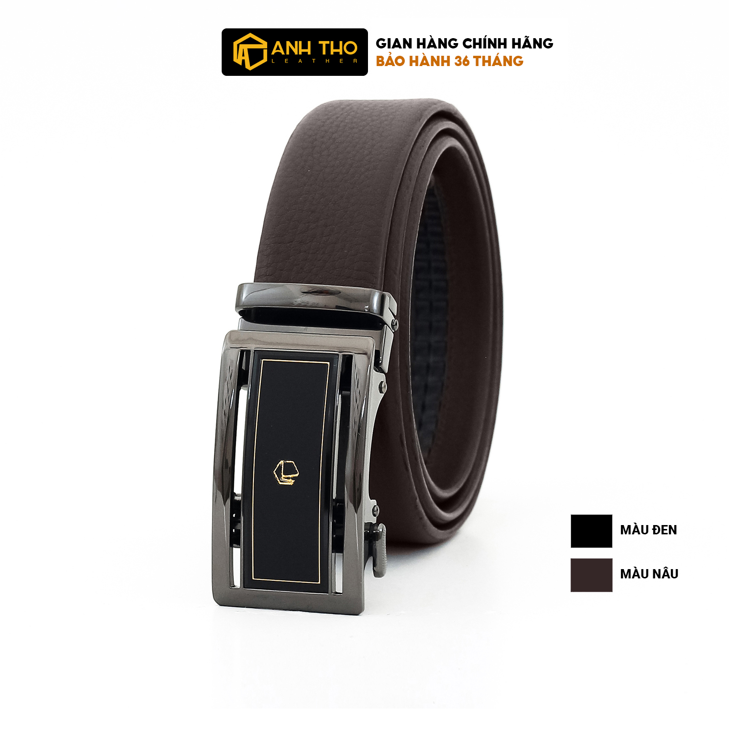 Thắt lưng da bò khoá tự động MIT4-18 | Anh Tho Leather