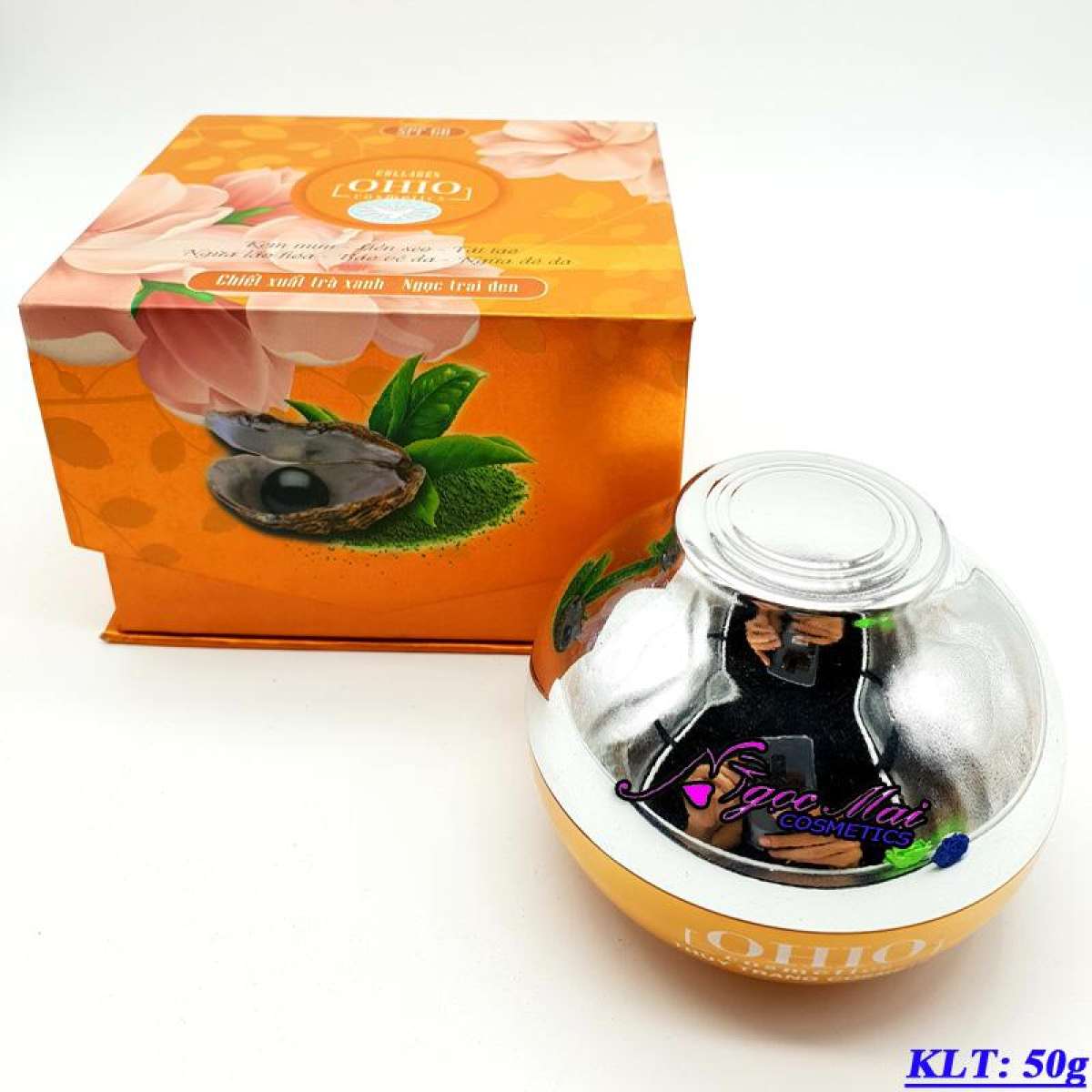 [HCM]Kem Mụn – Liền sẹo – Tái tạo – Ngừa lão hóa – Bảo vệ da – Ngừa đỏ Chiết xuất Trà Xanh – Ngọc Trai Đen OHIO Cosmetics 50g
