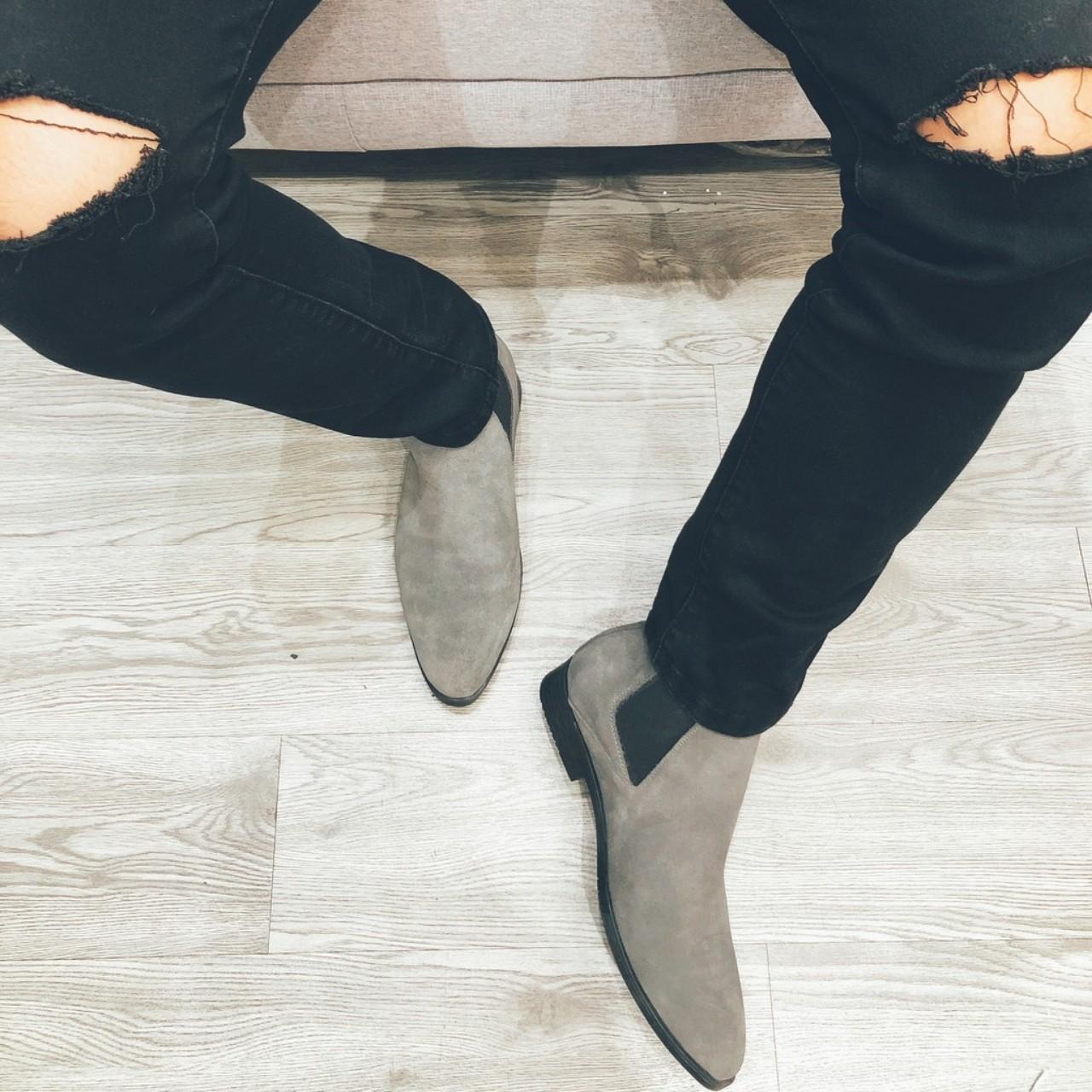 Boot nam chelsea boot nỉ  thời trang trẻ trung