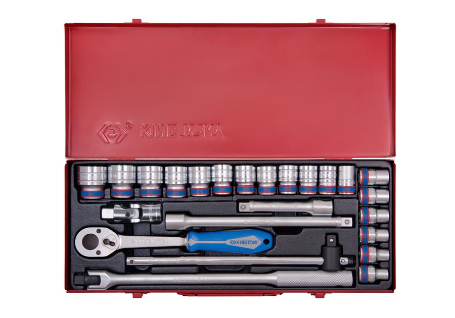 Bộ tuýp 24 chi tiết hệ mét Kingtony 4526MR03 1/2inch (Đỏ)