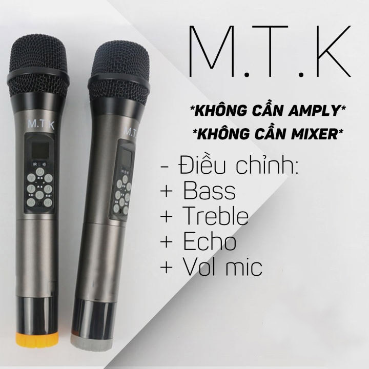[HCM]( Xả Kho ) ComboThiết Bị Karaoke Micro Không Dây Karaoke Mic MTK 1A  Micro Không Dây MTK 1A Bộ Micro Cao Cấp MTK Có Thể Tuỳ Chỉnh Bass Treble Micro Karaoke Không Dây Đa Năng Micro M.T.K 1A Chống Hú Cao Cấp