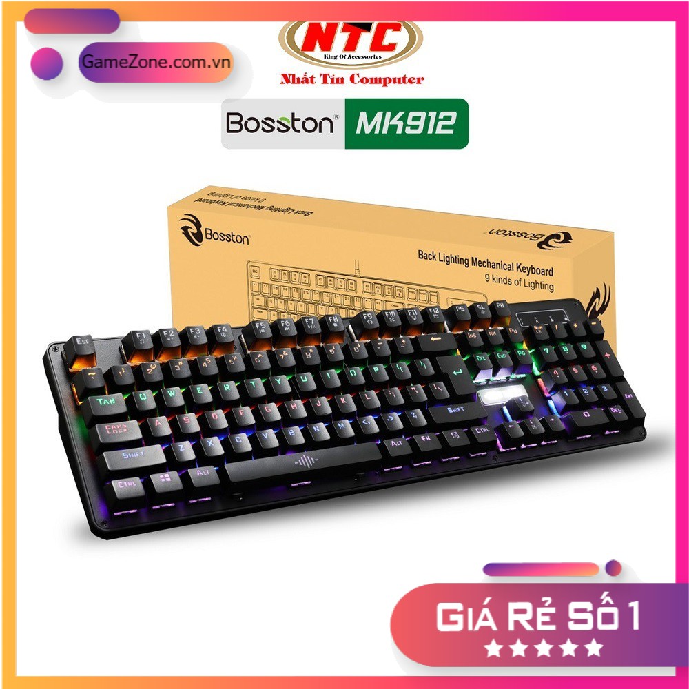 Bàn phím cơ chuyên game Blue Switch Bosston MK912A