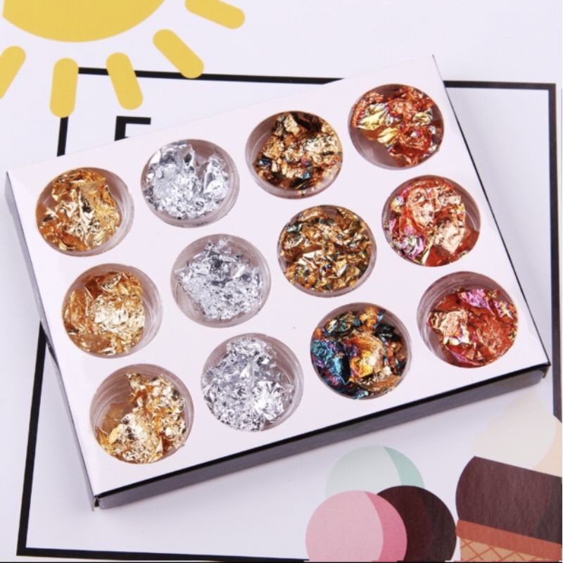 Giấy Nhũn Vàng Bạc Set 12 Ô