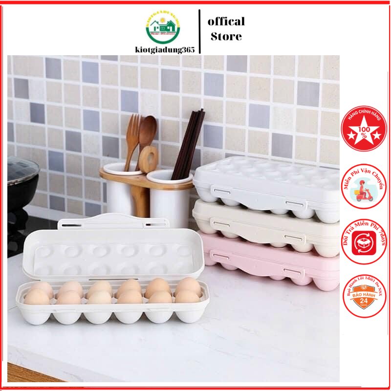Khay đựng trứng 12 quả có nắp đậy tiện lợi