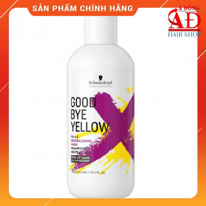Dầu gội khử vàng Schwarzkopf Goodbye Yellow cho tóc trắng xám bạch kim 300ml