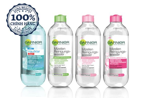 Nước Tẩy Trang Garnier Skin Active Solution Micellaire Hồng Đậm 400ml