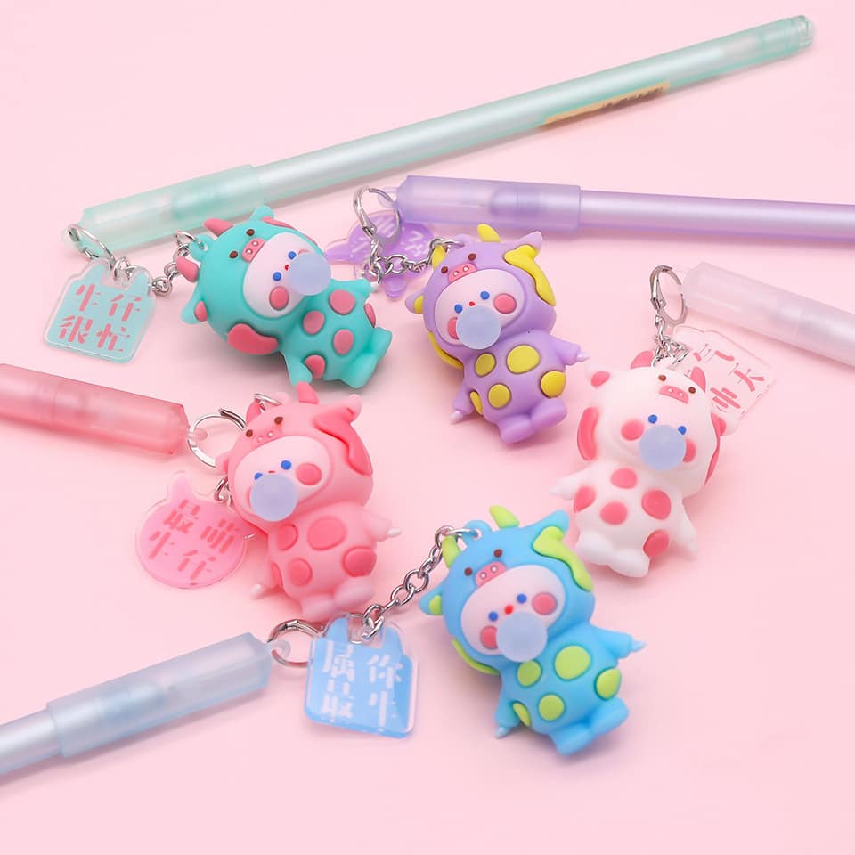 BÚT BI NƯỚC BÉ BÒ SỮA THỔI BÓNG SIÊU CUTE