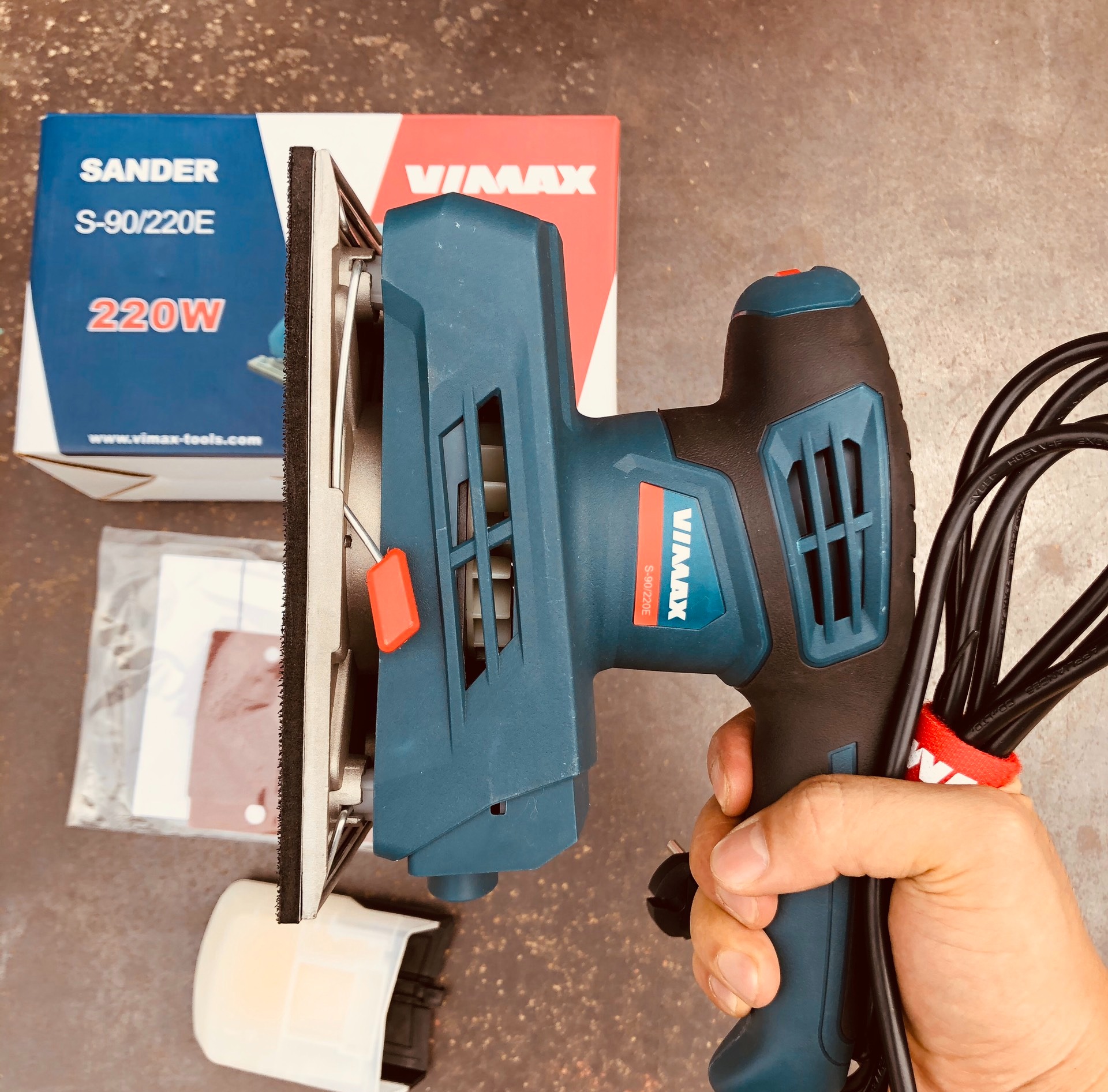 Máy trà nhám - Máy trà nhám tường - Máy đánh nhám VIMAX S90/220E
