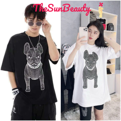 ÁO THUN UNISEX FORM RỘNG IN HÌNH CÚN PULL CỰC HOT