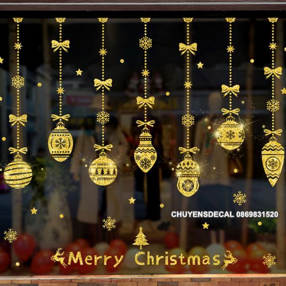 [HCM]Decal trang trí tường Noel - Rèm Châu Nhũ Kim Tuyến