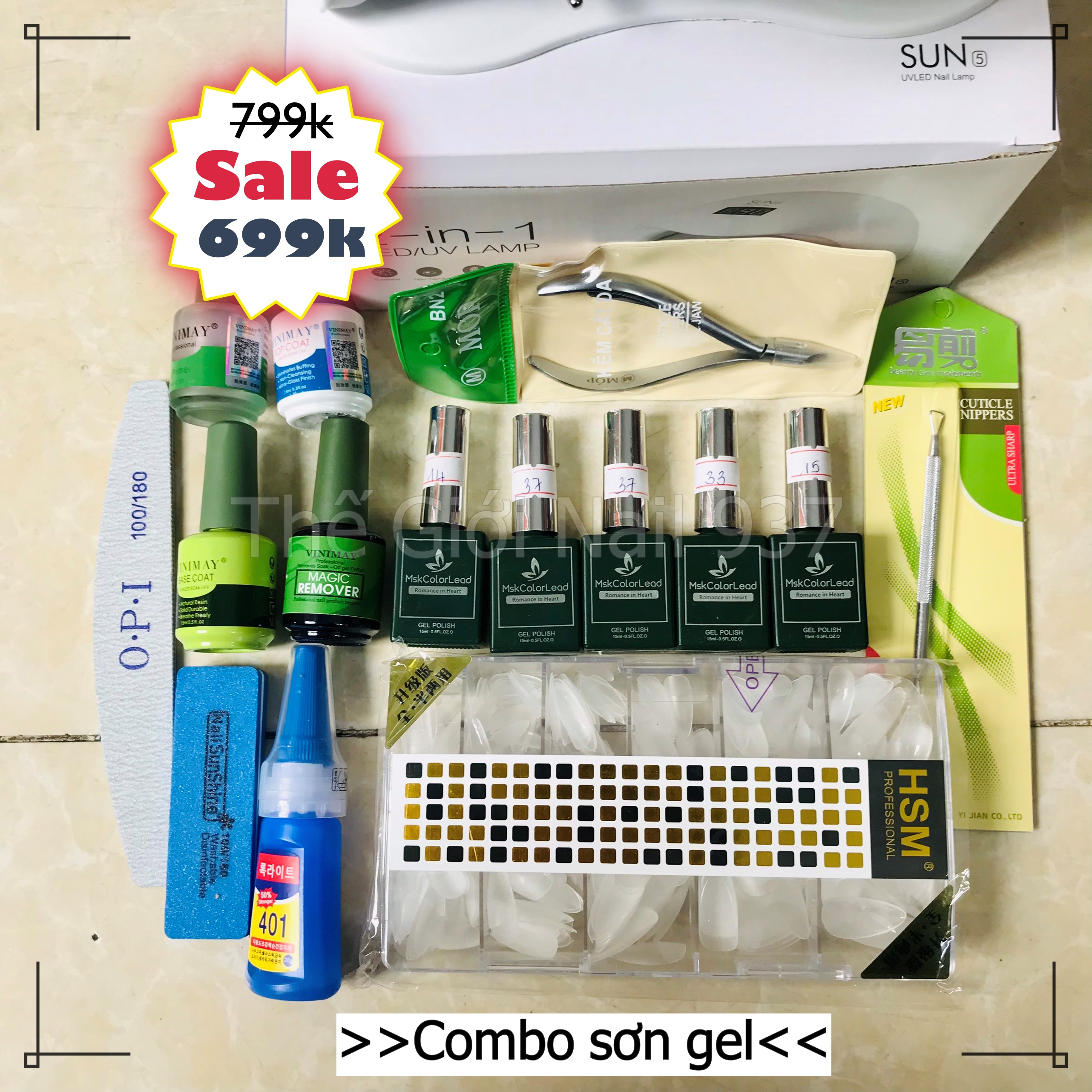 Combo đồ làm nail cơ bản 699k-U (Combo làm sơn gel cho người mới) - Mini Nails