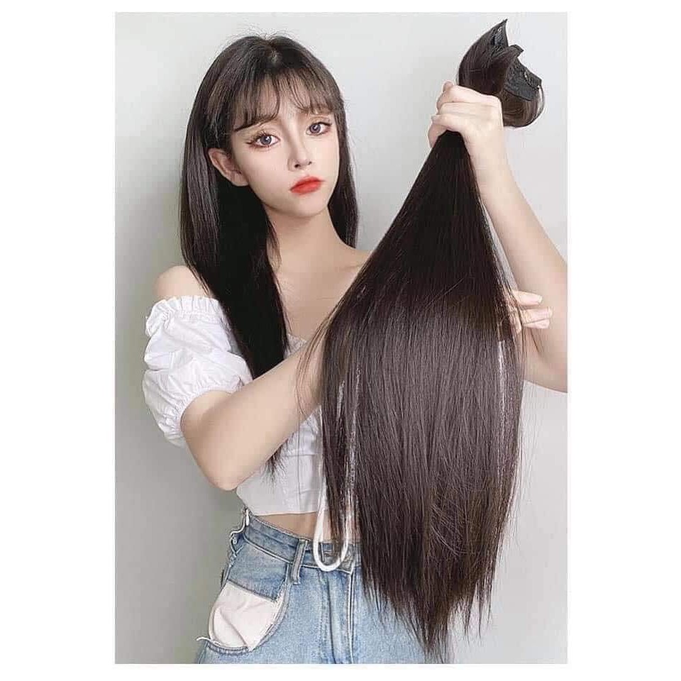 Tóc kẹp phồng dải 3 sét thẳng có độ dài 45cm và 55cm