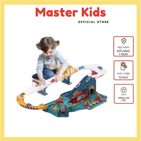 [ĐỒ CHƠI TRÍ TUỆ] Bộ đồ chơi Đường cao tốc ô tô cho bé - Tặng kèm xe + pin Master Kids
