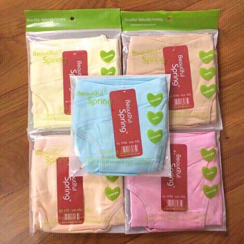 Combo 5 quần lót nữ bầu cotton Beautiful Spring 5765 – Đai bụng bản rộng, co giãn 4 chiều