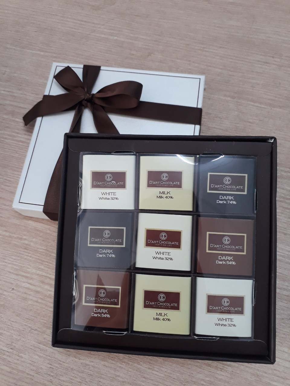 Hộp 36 viên socola nguyên chất D'art Chocolate ( 32%,40%,54%,74%)