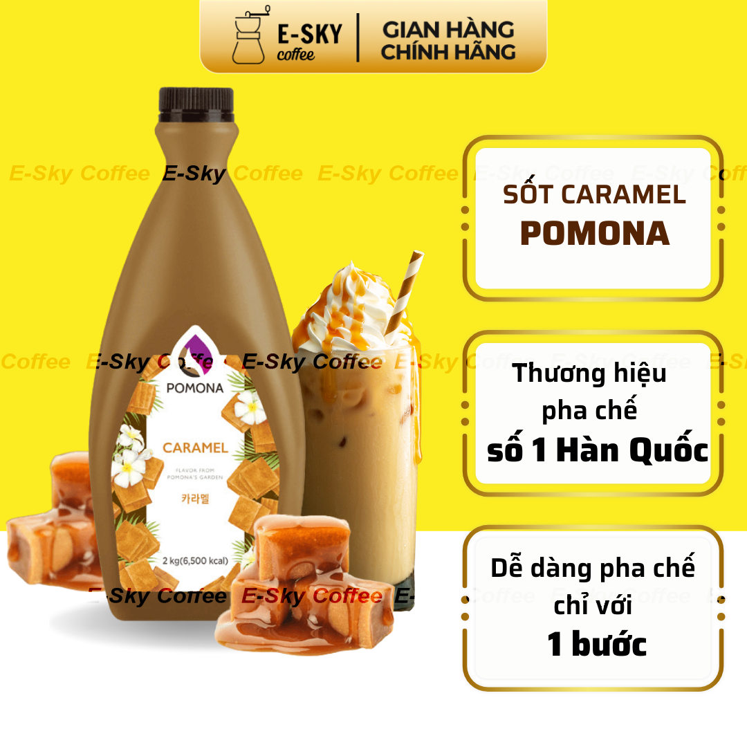 Sốt Caramel Pomona Caramel Sauce Nguyên Liệu Pha Chế Cà Phê Trà Sữa Hàn