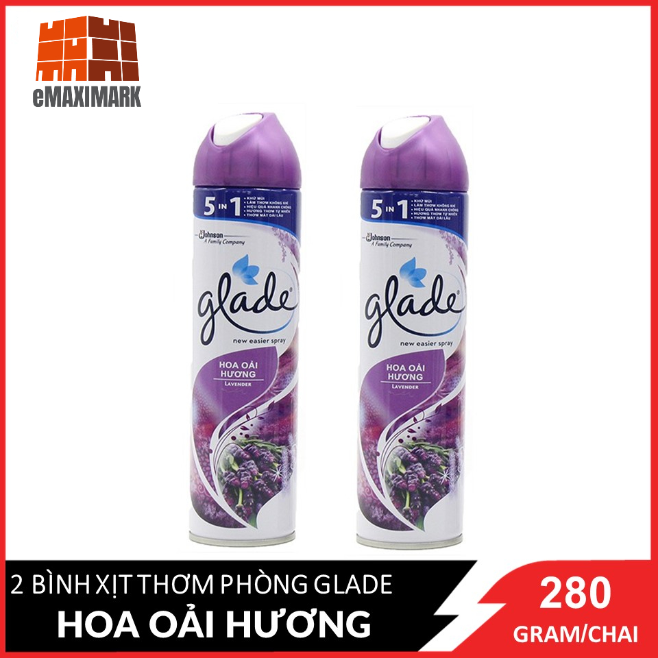 Combo 2 Xịt Thơm Phòng Glade Nature Hương Lavender Bình 280G