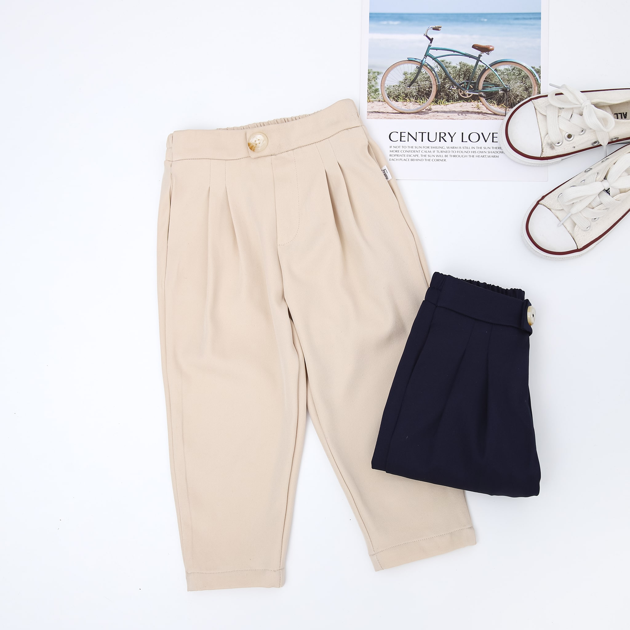 Quần baggy bé gái ly trước
