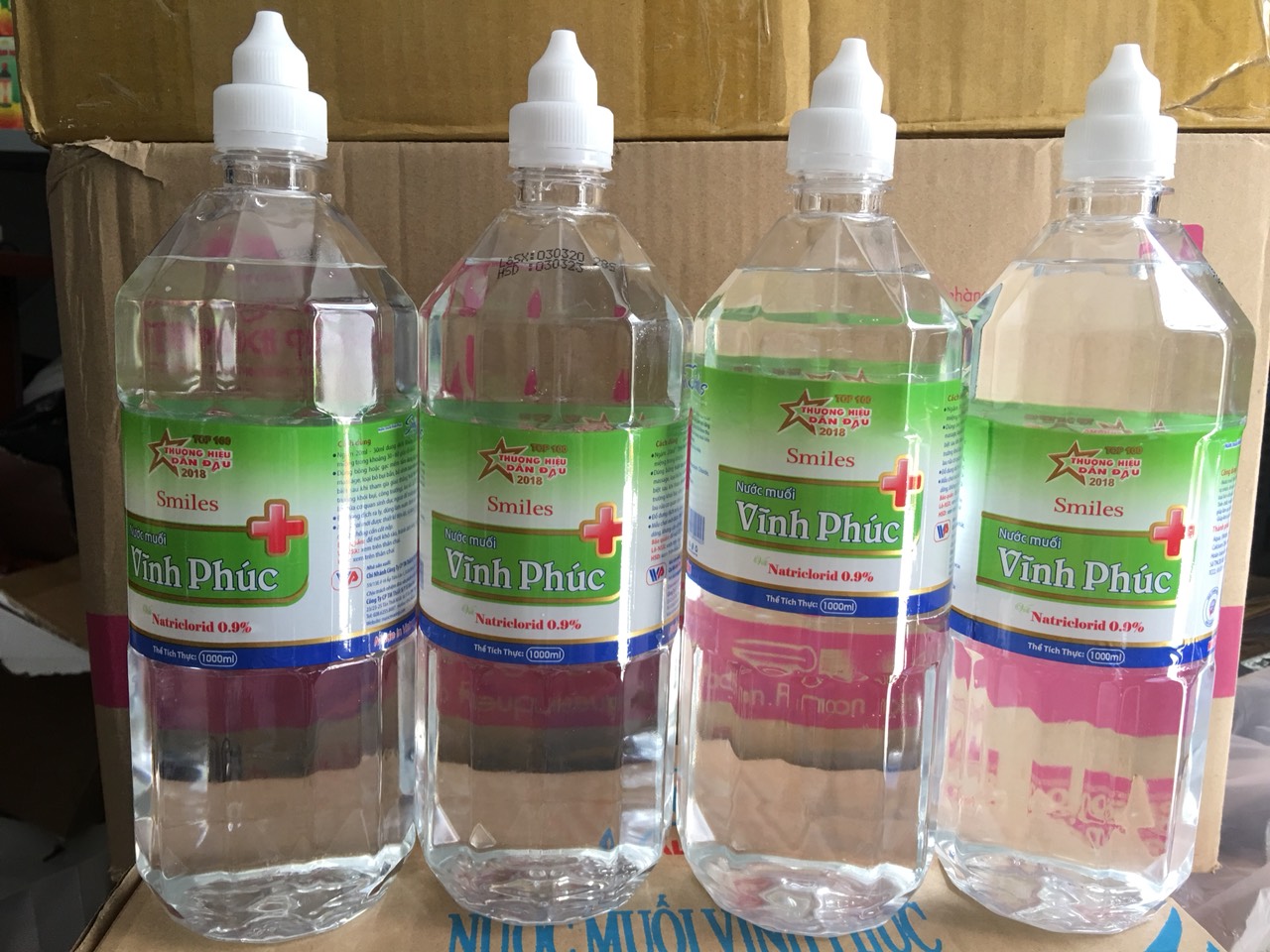 12 chai nước muối sinh lý Vĩnh Phúc 1000ml ( 1 lít )